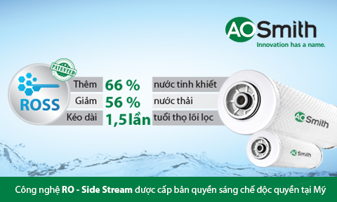 Công nghệ lọc nước RO-Side Stream trên máy lọc nước AO. Smith có gì khác biệt?