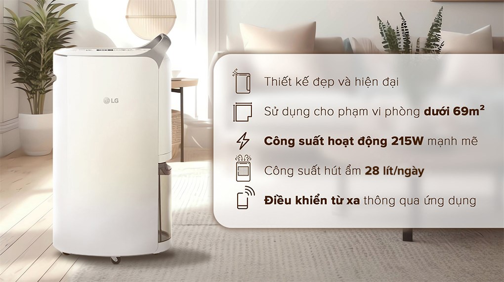 Không lo nồm ẩm – Nhà luôn khô thoáng và tập trung với LG Dual Inverter MD16GQSE0