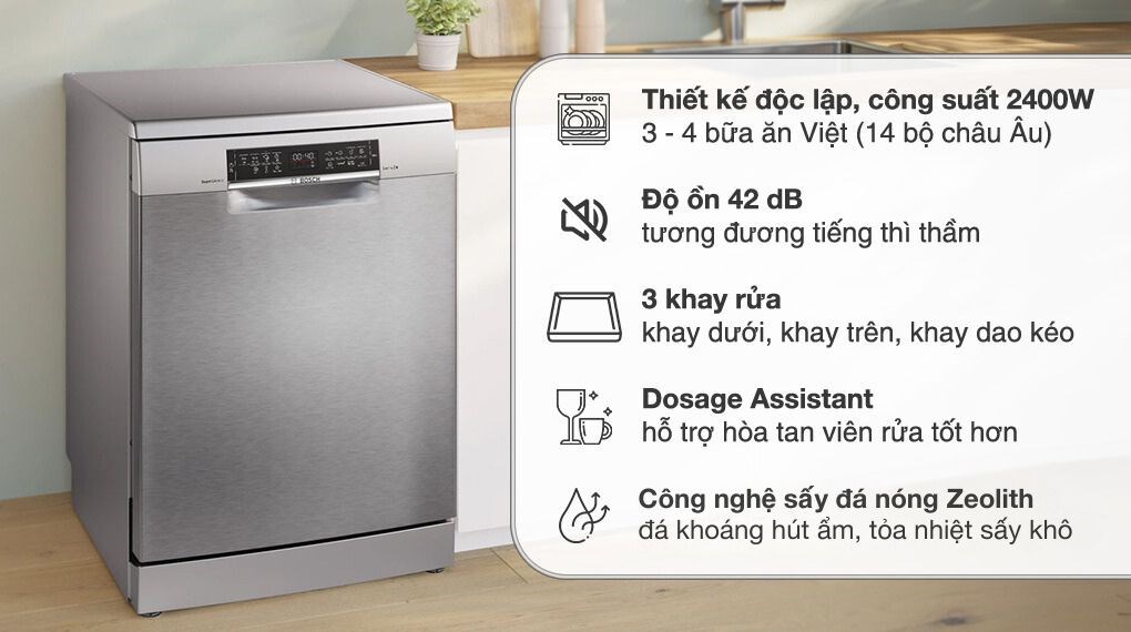 Máy rửa bát cho gia đình 2 thế hệ: Nên chọn loại mấy bộ đồ ăn?