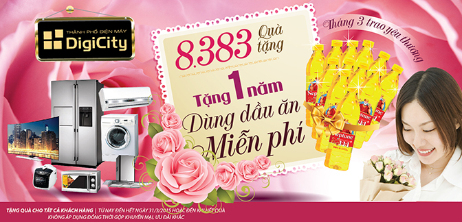 DigiCity tặng 8383 phần quà với 1 năm dầu ăn miễn phí