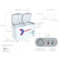 Tủ đông Sanaky VH-3699A2KD, 270 lít, 1 ngăn đông, mặt kính cường lực