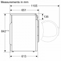 Máy sấy bơm nhiệt Bosch WQB245B0SG Series 8 9kg màu trắng