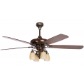 Quạt trần KAIYOKUKAN YOKO-020 5 cánh gỗ, đèn 4 chao