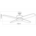 Quạt trần KAIYOKUKAN NAGO-594 4 cánh LED DC