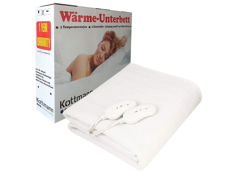 Đệm sưởi điện Kottmann KOT130 187cm x 143cm, 130W, 2 vùng nhiệt