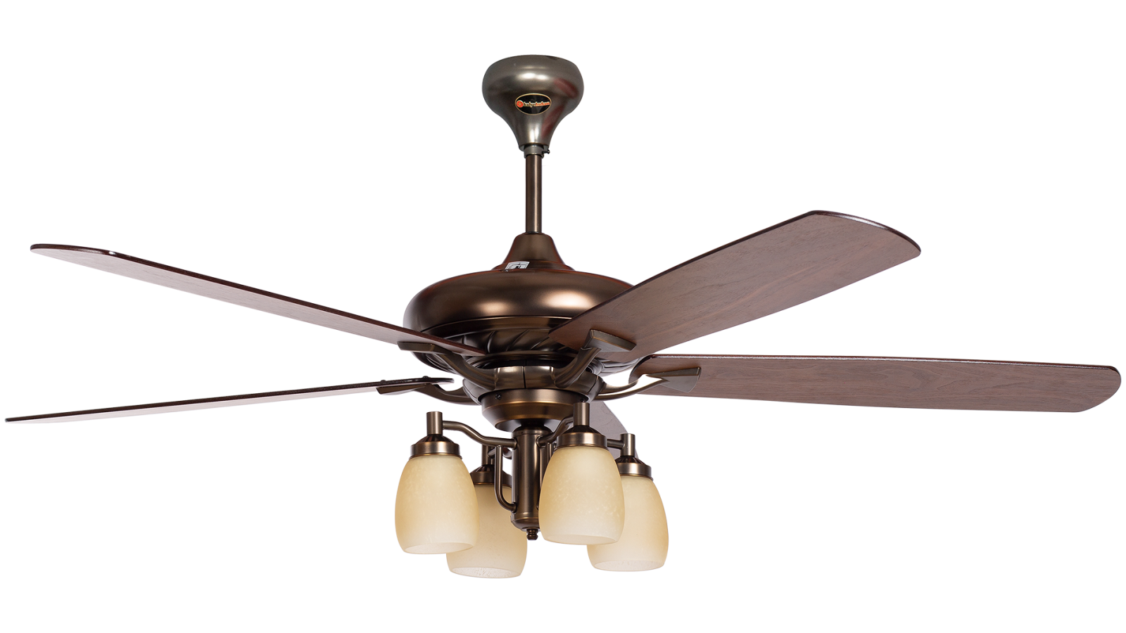 Quạt trần KAIYOKUKAN YOKO-020 5 cánh gỗ, đèn 4 chao