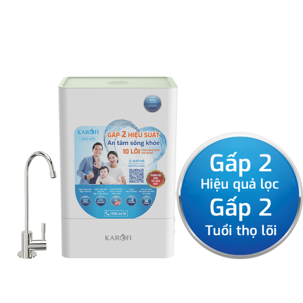 Máy lọc nước RO Karofi KAQ-U65 10 lõi RO