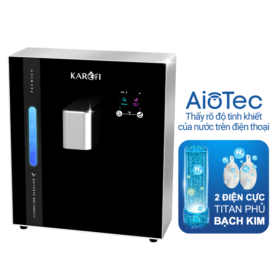 Máy chuyển đổi Hydro-ion kiềm Karofi KAE-S16 điện phân, Hydrogen