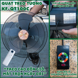 Quạt treo tường Kungfu KF-QT100C 80W, sải cánh 46cm
