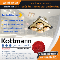 Đèn sưởi 4 bóng Kottmann K4BT 1180W