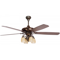 Quạt trần KAIYOKUKAN YOKO-020 5 cánh gỗ, đèn 4 chao